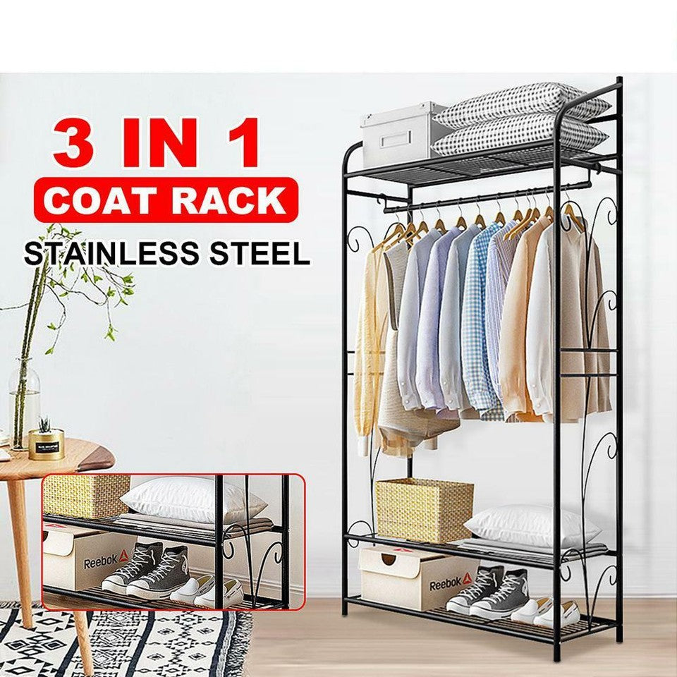 Extra Large Metal Clothes Rail Storage Dress Hanging Garment Rack Portable Stand - Image 8