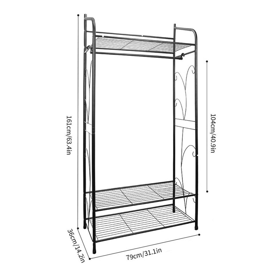 Extra Large Metal Clothes Rail Storage Dress Hanging Garment Rack Portable Stand - Image 9