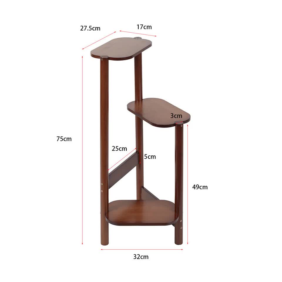 3 Tier bamboo plant stand for garden and living room-Brown - Image 9