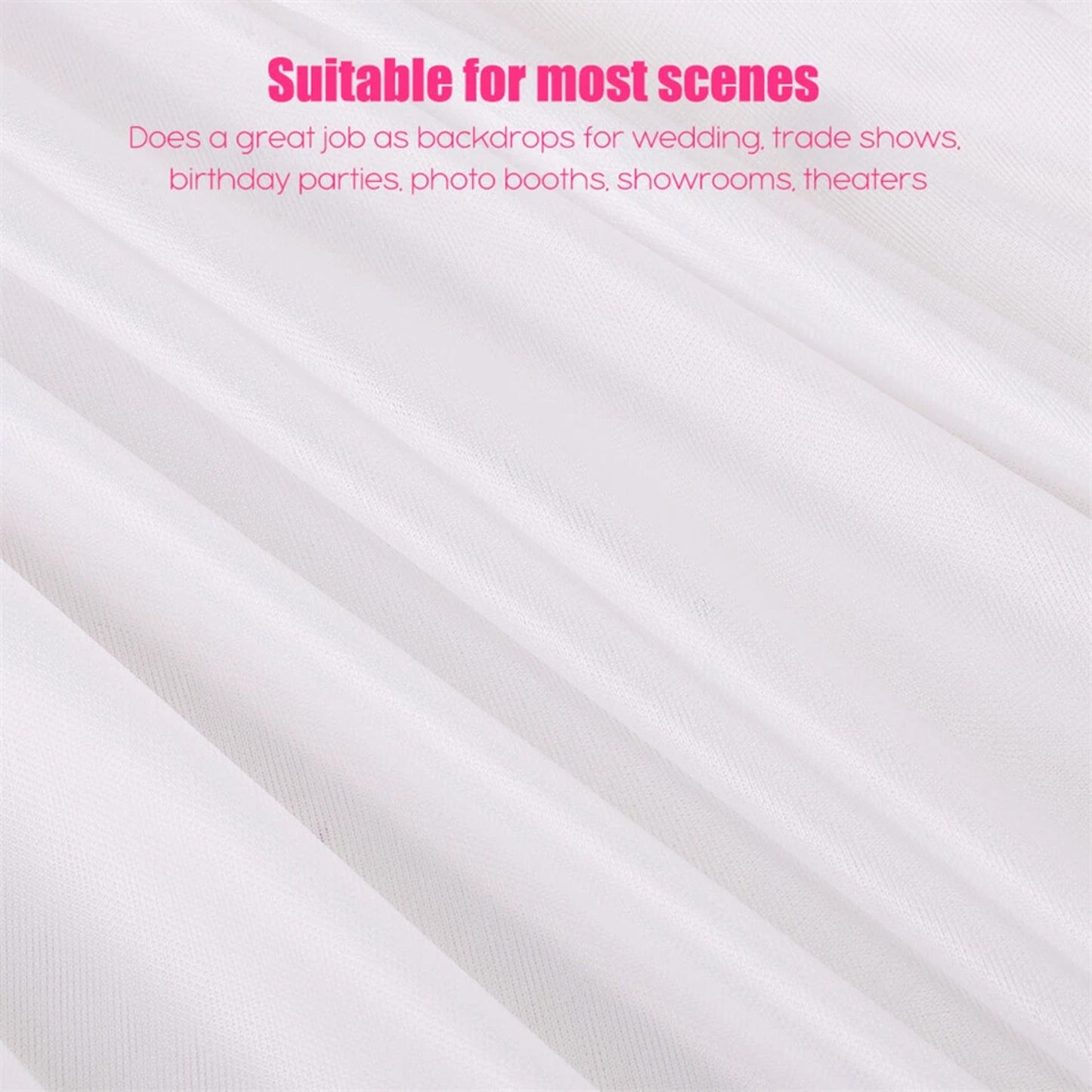 Large 3×3 m White Wedding Backdrop Curtains for Baby Shower and Birthday Decor - Image 4
