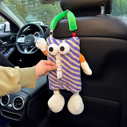 Purple Striped Tissue Holder for Car - Fun Design - Image 2