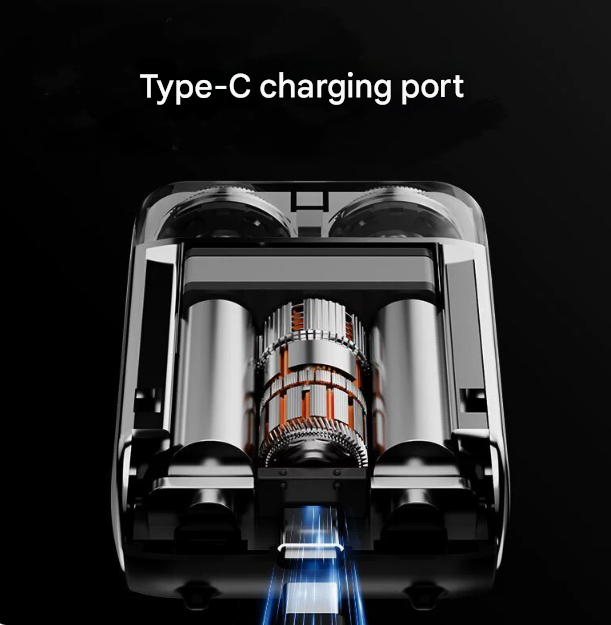 Orange Electric Shaver - Compact and Portable, USB Rechargeable with Digital Display, Ergonomic Design - Image 2