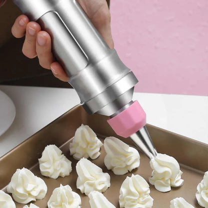 Yellow Cream Piping Gun for Cookie Decorating – 6 Nozzle DIY Set for Baking and Cake Decoration - Image 8