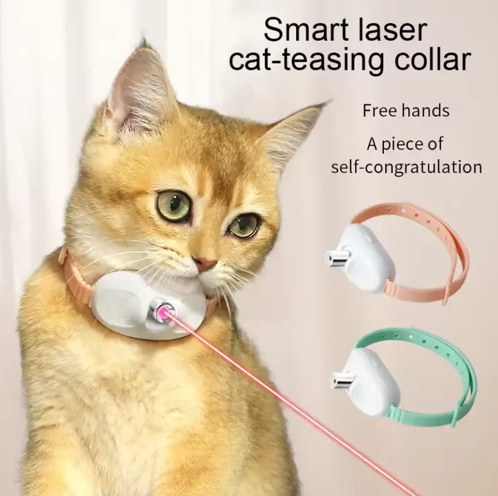 3 Pcs Green Smart Laser Pointer Collar for Cats – Automatic Interactive Toy with Two Play Modes - Image 2