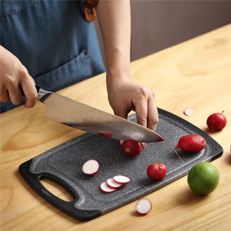 Black 3-Piece Marble Pattern Cutting Board Set – Non-slip PP Plastic, Hanging Design, Kitchen Knife Chopping Board for Vegetable and Meat Prep - Image 5