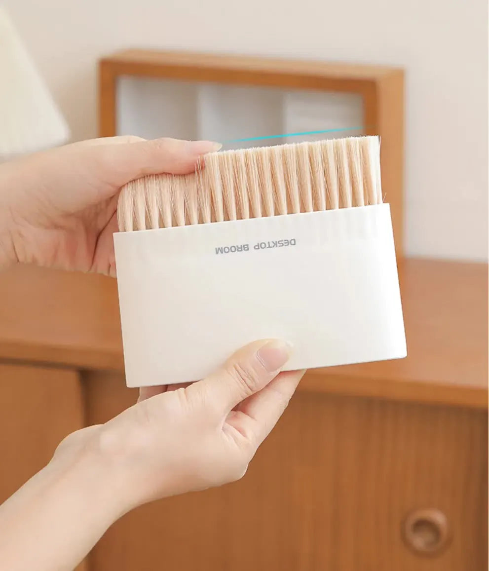 2 Set Orange Mini Desktop Sweeper and Trash Bin Set | Compact Desk Cleaning Brush Organizer | Small Tabletop Sweeping Dustpan for Home and Office Use - Image 6