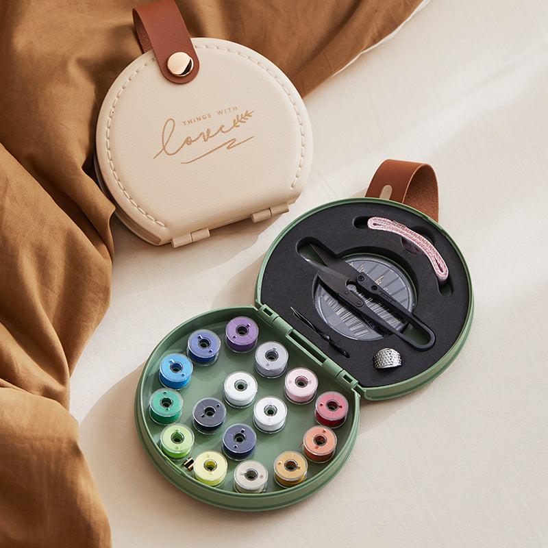 Apricot Portable Sewing Kit with Threads, Needles, and Tools - Compact Travel Case for Sewing Accessories - Image 2