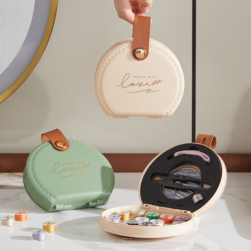 Green Portable Sewing Kit with Threads, Needles, and Tools - Compact Travel Case for Sewing Accessories - Image 3