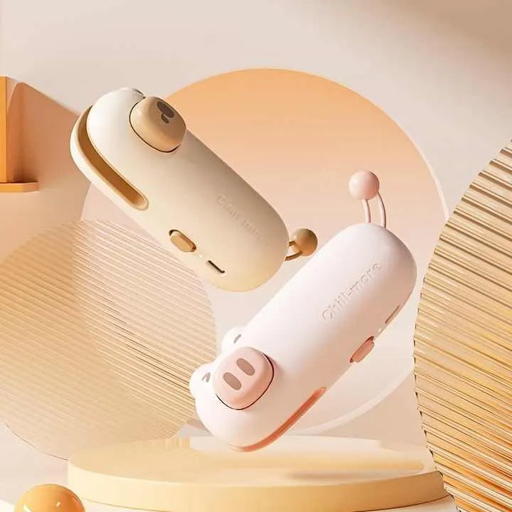 2 Pcs Pink Pig Mini Handheld Heat Sealing Machine for Food Bags – Compact, Portable, USB Rechargeable - Image 2