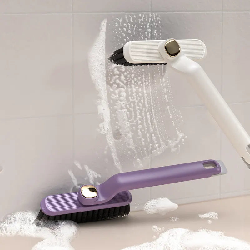 3 Pcs White Multi-Function Rotating Gap Cleaning Brush, 2-in-1 Hard Bristle Brush for Bathroom Tiles and Grout Lines - Image 2