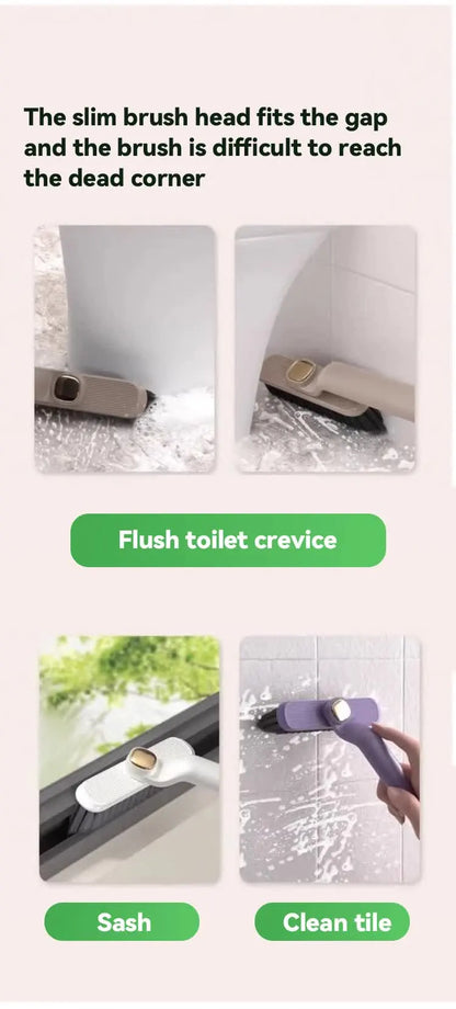 3 Pcs White Multi-Function Rotating Gap Cleaning Brush, 2-in-1 Hard Bristle Brush for Bathroom Tiles and Grout Lines - Image 7