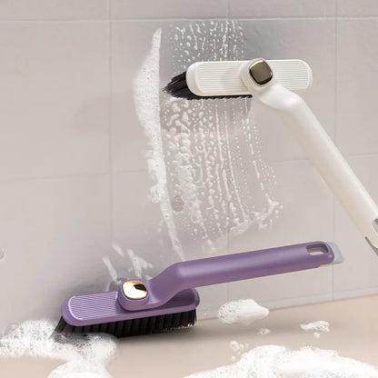 3 Pcs Purple Multi-Function Rotating Gap Cleaning Brush, 2-in-1 Hard Bristle Brush for Bathroom Tiles and Grout Lines - Image 2
