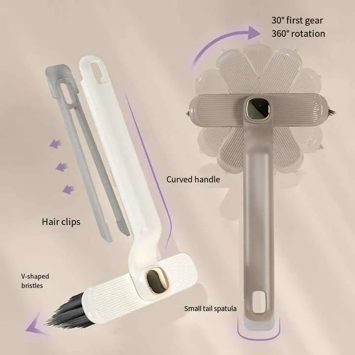 3 Pcs Purple Multi-Function Rotating Gap Cleaning Brush, 2-in-1 Hard Bristle Brush for Bathroom Tiles and Grout Lines - Image 3