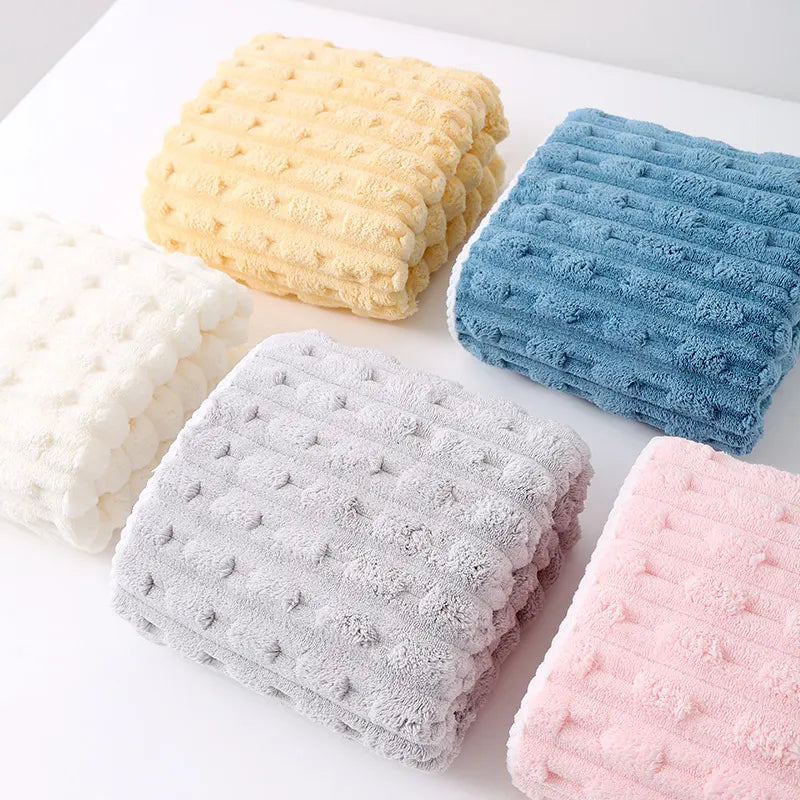 Dark Blue Thickened Coral Fleece Towel Set, Large Bath Towel & Face Towel Combo, Soft & Absorbent Towels for Home Use - Image 4