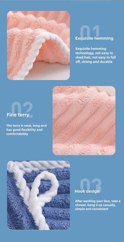 White Soft Candy Stripe Coral Fleece Bath Towel and Washcloth Set, Ultra Absorbent, Skin-Friendly - Image 5