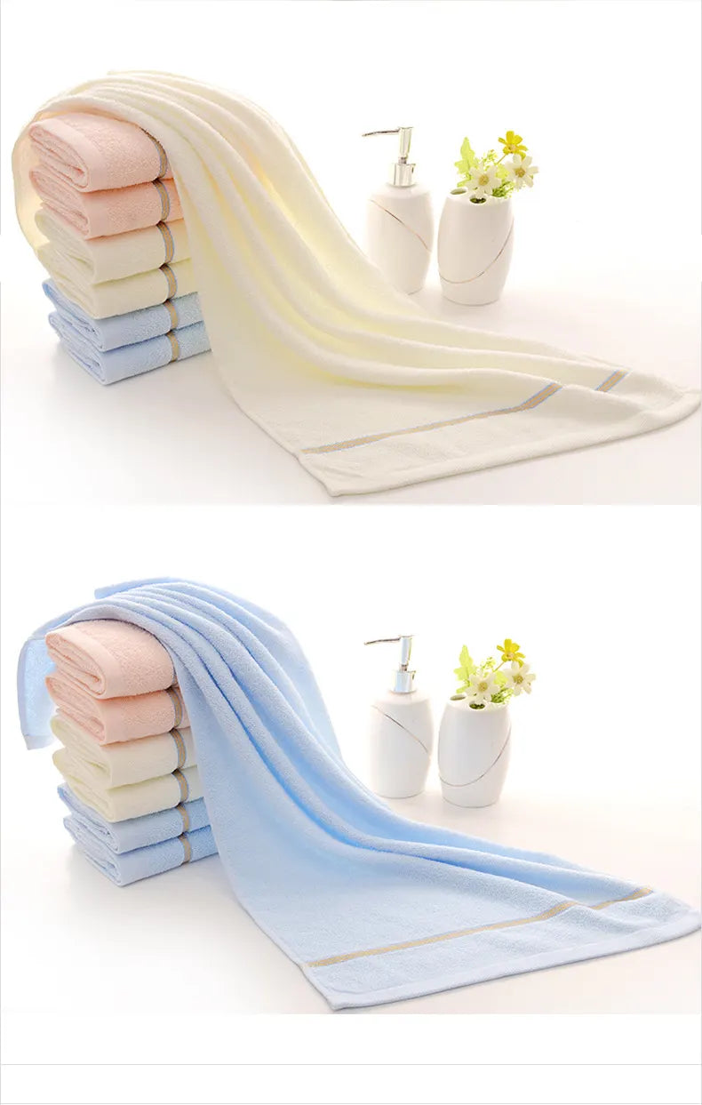 Blue Luxury Soft Cotton Towel Set - 5-Piece Bathroom Towels, Absorbent & Quick-Drying, Gentle for Sensitive Skin - Image 4