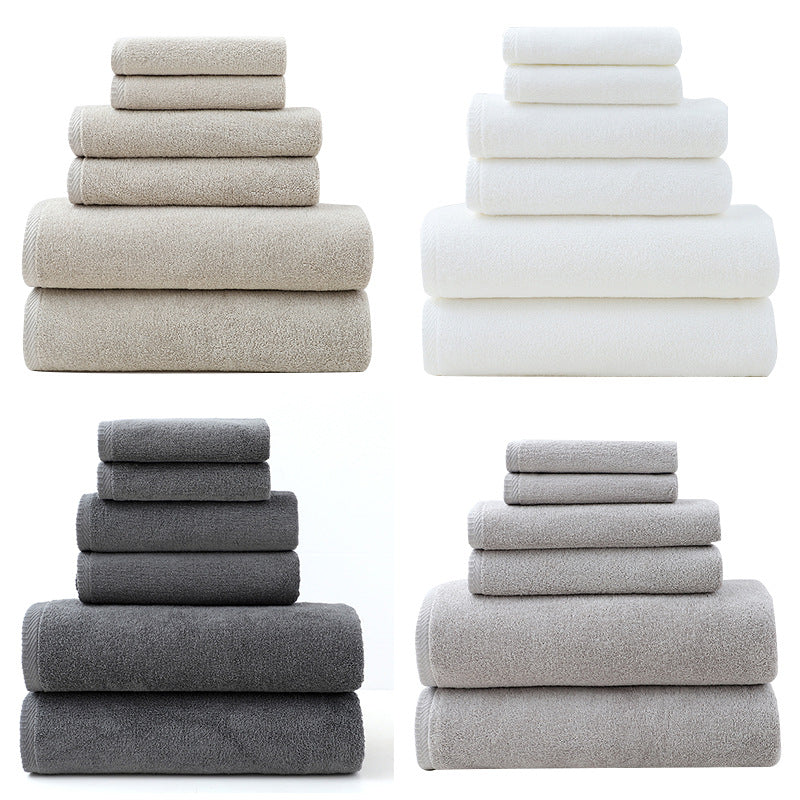 White Premium Cotton Towel Set - 6 Pieces, Soft & Absorbent Bath Towels for Adults - Image 2