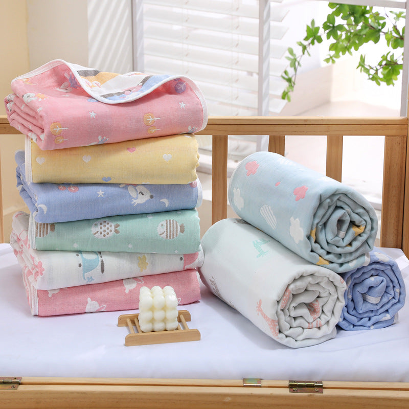 Giraffe, 6-Layer Muslin Baby Blanket - Soft Cotton Bedding for Infants and Toddlers, 110x110 cm, - Image 3