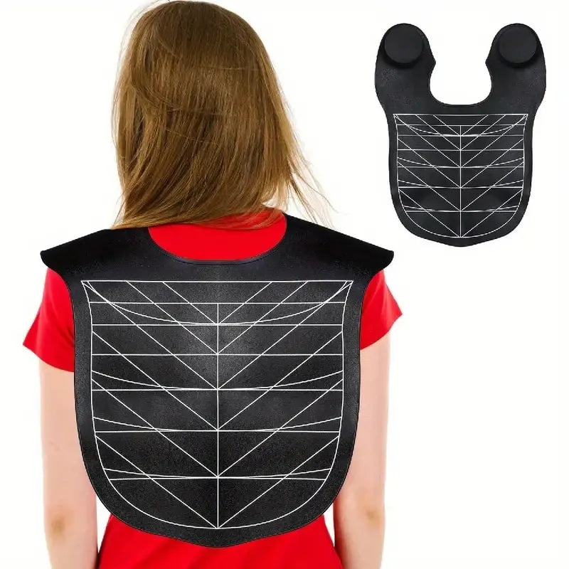 Purple Striped Silicone Hairdressing Cape - Extended Oversized Shoulder Pad for Hair Dyeing and Perming - Image 3