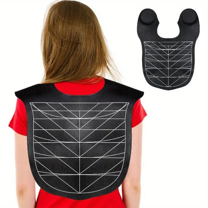 Purple Striped Silicone Hairdressing Cape - Extended Oversized Shoulder Pad for Hair Dyeing and Perming - Image 3