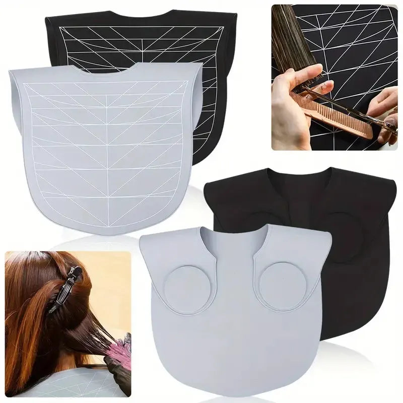 Purple Striped Silicone Hairdressing Cape - Extended Oversized Shoulder Pad for Hair Dyeing and Perming - Image 5