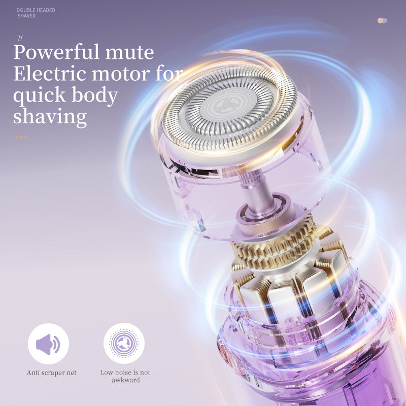 Purple Double-Headed Hair Removal Trimmer - Precision Shaving & Shortening with Type-C Charging - Image 4