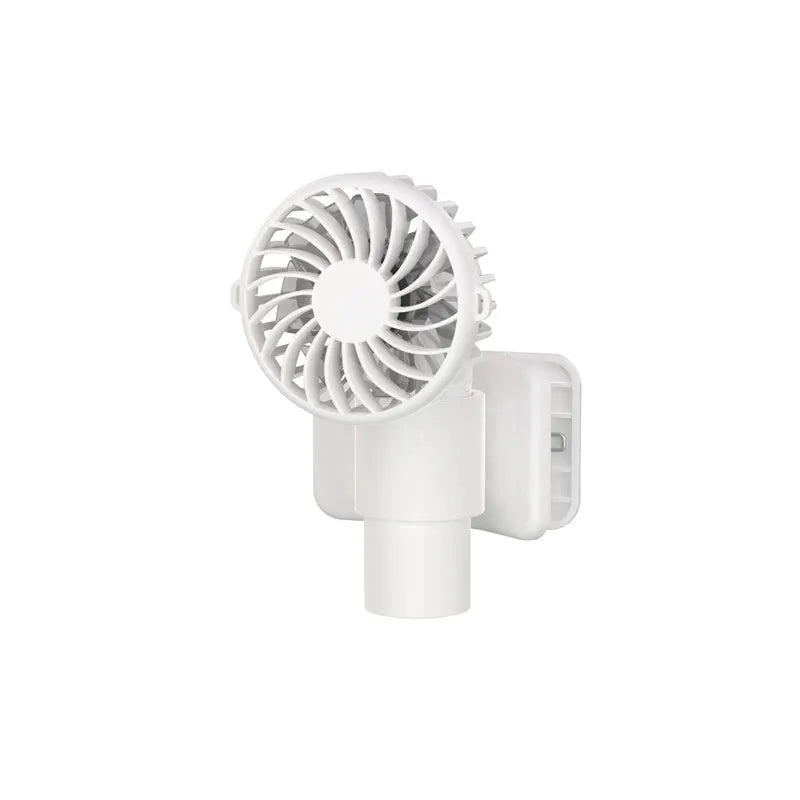 White Portable Multifunctional Clip Fan DQ261 - 1000mAh Battery, 3-Speed, Quiet Cooling for Summer