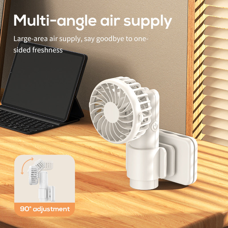 White Portable Multifunctional Clip Fan DQ261 - 1000mAh Battery, 3-Speed, Quiet Cooling for Summer - Image 3
