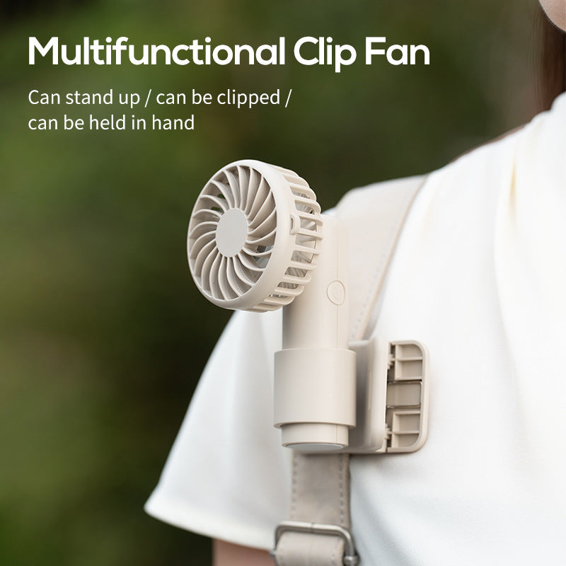 Apricot Portable Multifunctional Clip Fan DQ261 - 1000mAh Battery, 3-Speed, Quiet Cooling for Summer - Image 2