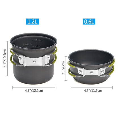 Complete Camping Cookware Set - Portable Pots, Cup, Spork, and Stove for Outdoor Adventures - Image 2
