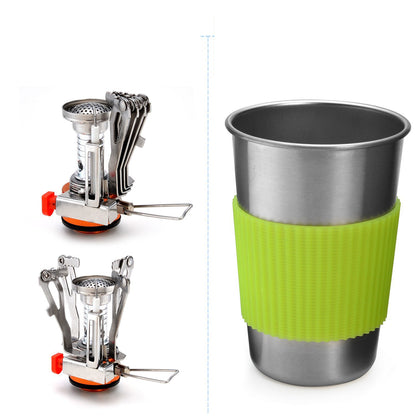 Complete Camping Cookware Set - Portable Pots, Cup, Spork, and Stove for Outdoor Adventures - Image 3