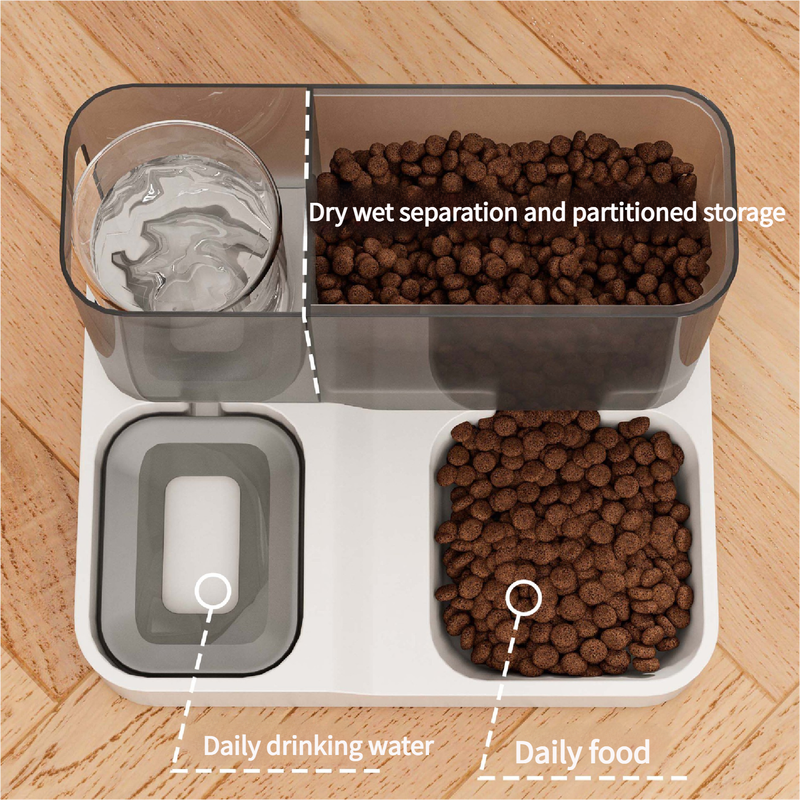 Grey Pet Feeder 3L Automatic Cat Feeder and Water Dispenser - Hassle-Free Hydration and Feeding - Image 4