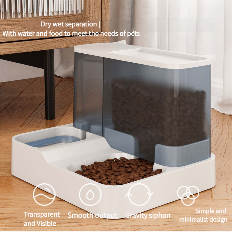 Grey Pet Feeder 3L Automatic Cat Feeder and Water Dispenser - Hassle-Free Hydration and Feeding - Image 5