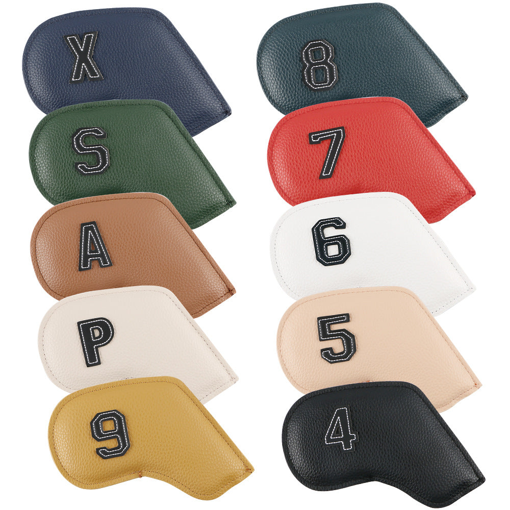 Premium PU Leather Golf Iron Headcover Set (10pcs) | Numbered 3-9, P, S, A | Protective Club Covers for Irons - Image 2