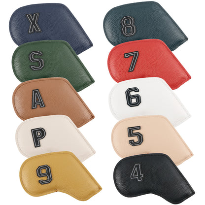 Premium PU Leather Golf Iron Headcover Set (10pcs) | Numbered 3-9, P, S, A | Protective Club Covers for Irons - Image 2
