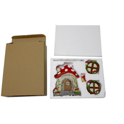 Enchanting Fairy Garden Mushroom House Set - Whimsical Tree Trunk Decor for Outdoor Gardens - Image 4
