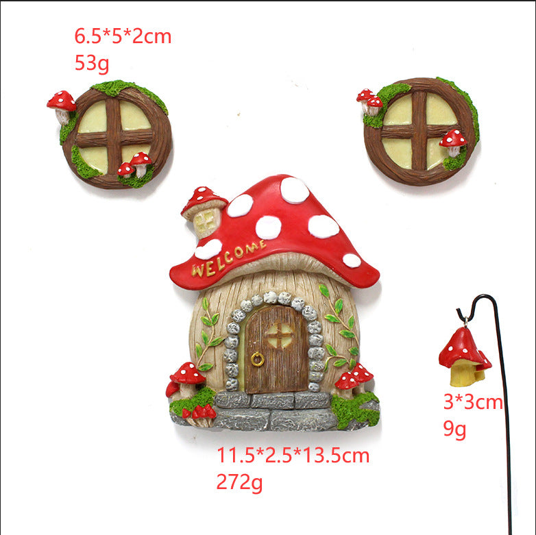 Enchanting Fairy Garden Mushroom House Set - Whimsical Tree Trunk Decor for Outdoor Gardens - Image 5