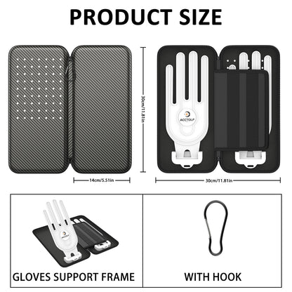 Premium Golf Glove Holder Case - Keeps Gloves Dry & Shaped, Carbon Fiber Look with Hook (Gloves Not Included) - Image 3