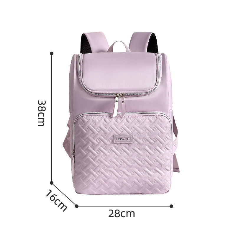 Green Stylish Quilted Diaper Bag Backpack - Large 17L Capacity Lightweight Nappy Bag for Mum - Image 5
