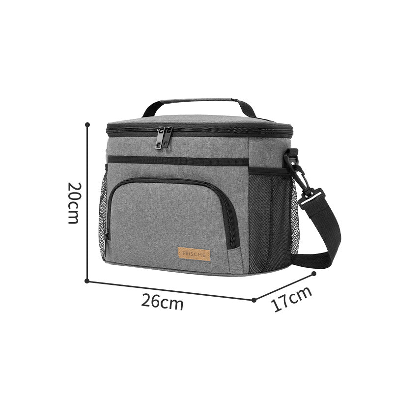 Grey Insulated Lunch Bag Cooler Tote - 9L Leakproof Thermal Lunch Box with Shoulder Strap & Pockets for Work, Picnic, Travel - Image 5