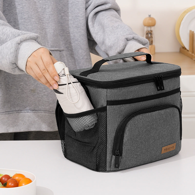 Blue Insulated Lunch Bag Cooler Tote - 9L Leakproof Thermal Lunch Box with Shoulder Strap & Pockets for Work, Picnic, Travel - Image 4