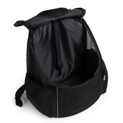 Black Breathable Mesh Pet Carrier Backpack - Head-Out Design for Small Dogs & Cats, Ventilated Travel Hiking Carrier Bag with Front Entry & Pockets - Image 4