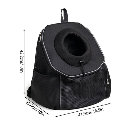 Purple Breathable Mesh Pet Carrier Backpack - Head-Out Design for Small Dogs & Cats, Ventilated Travel Hiking Carrier Bag with Front Entry & Pockets - Image 5