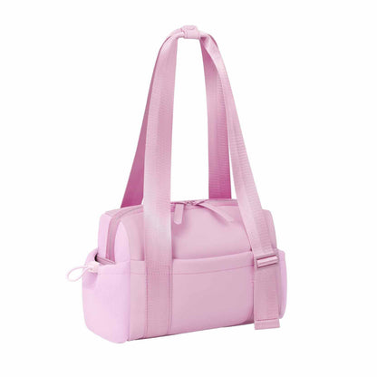Stylish Pink Mini Gym Bag & Travel Tote - Compact Duffel with Wet Pocket, Luggage Sleeve & Multiple Compartments