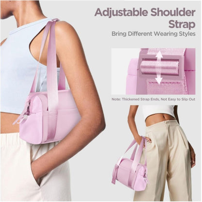 Stylish white Mini Gym Bag & Travel Tote - Compact Duffel with Wet Pocket, Luggage Sleeve & Multiple Compartments - Image 2