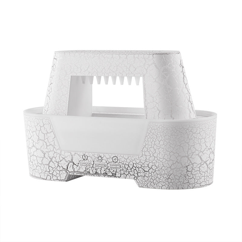 White 300ml Ultrasonic Aroma Diffuser with Cracked Light Design - Cool Mist Humidifier for Home and Office - Image 2