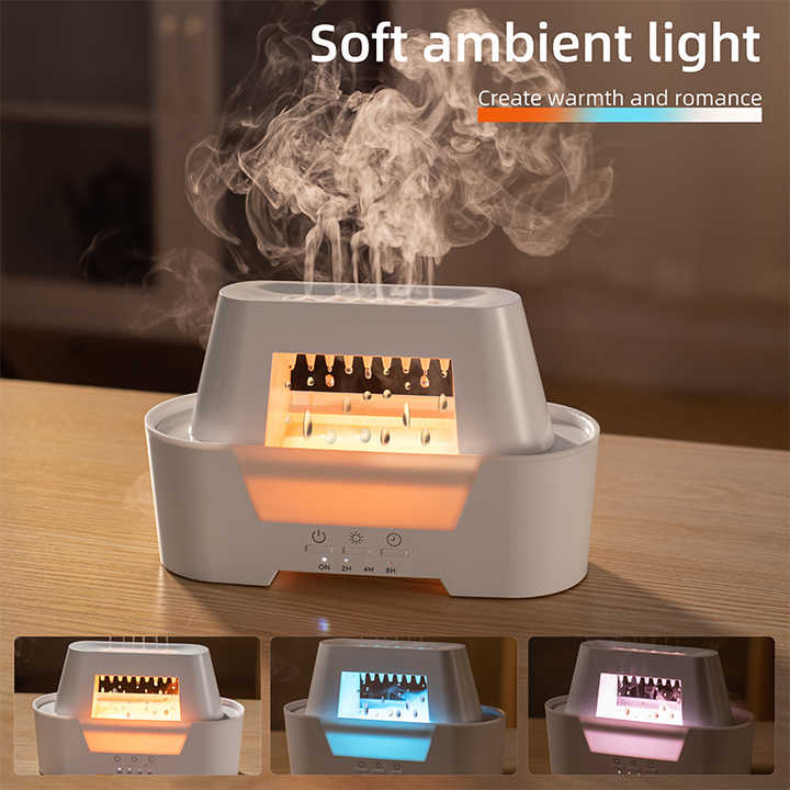 White 300ml Ultrasonic Aroma Diffuser with Cracked Light Design - Cool Mist Humidifier for Home and Office - Image 3
