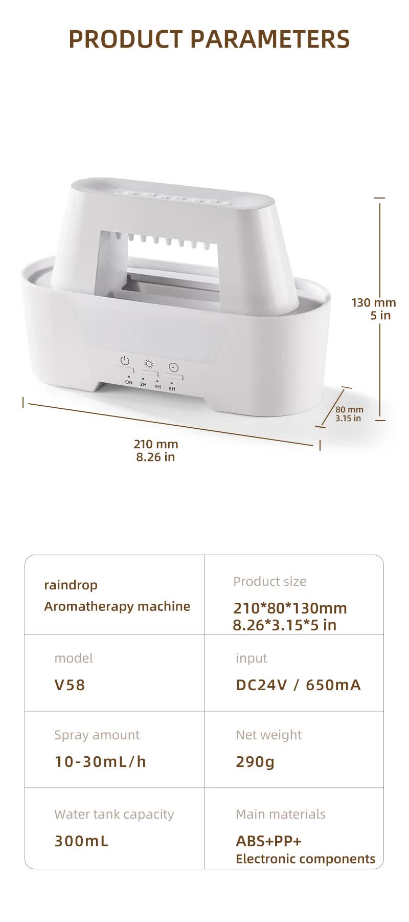 White 300ml Ultrasonic Aroma Diffuser with Cracked Light Design - Cool Mist Humidifier for Home and Office - Image 7
