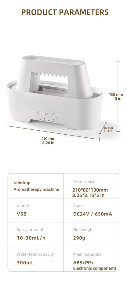 Black 300ml Ultrasonic Aroma Diffuser with Cracked Light Design - Cool Mist Humidifier for Home and Office - Image 8