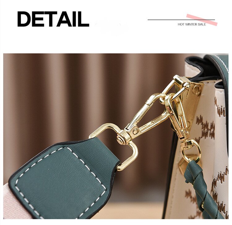 White Stylish Korean Minimalist Crossbody Bag - Elegant Small Square Shoulder Bag with Phone Pocket - Image 3